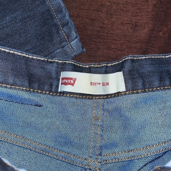 LEVIS 511 slim boys denim jeans size 16 reg (28X28) blue dark wash straight leg - Picture 3 of 7